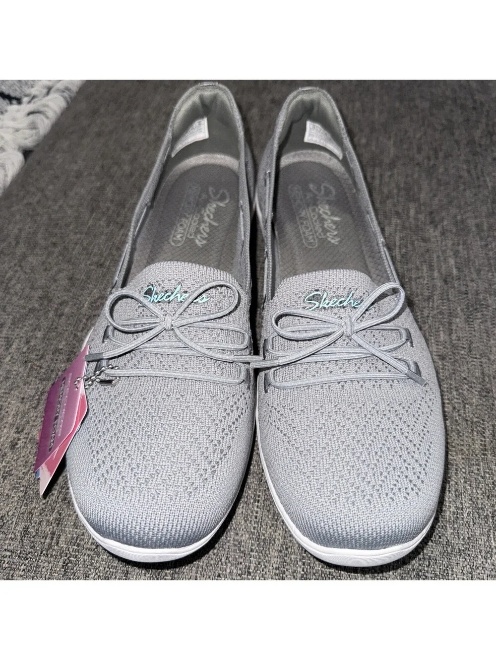 Skechers Women’s 10 Gray Newbury St Preppy Gal Gray Walking Slip On New In Box
